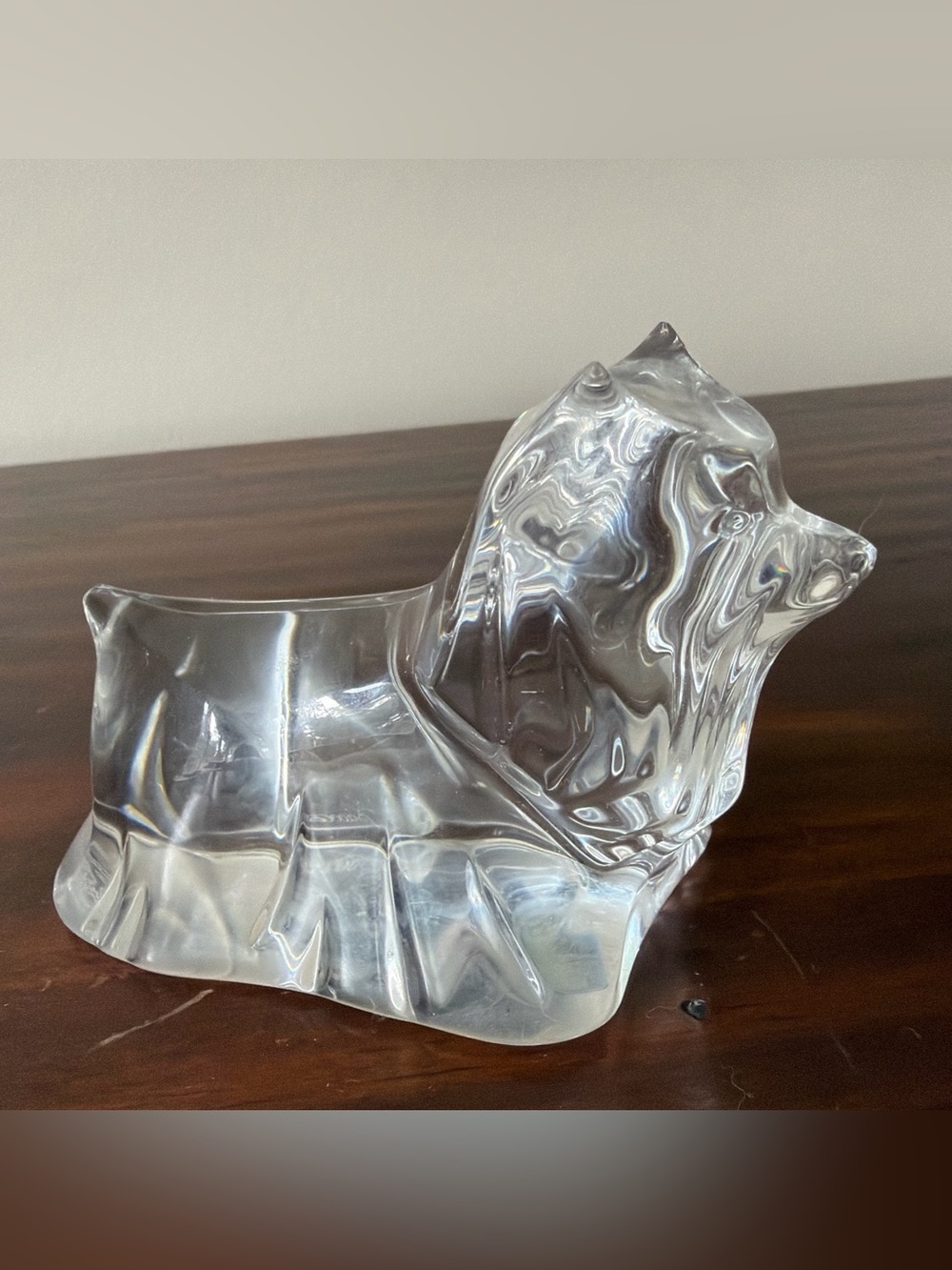 Baccarat Yorkie Dog Art Glass Crystal Figurine Sculpture Paperweight France